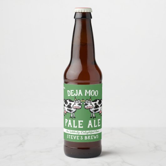 Deja Moo Funny Koe Bier Etiket (Voorkant)