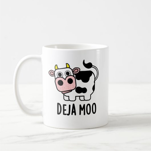 Deja Moo Funny Koe Pun Koffiemok (Links)