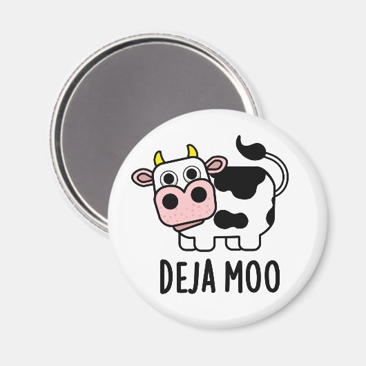 Deja Moo Funny Koe Pun Magneet (Voorkant / Achterkant)
