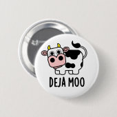 Deja Moo Funny Koe Pun Ronde Button 5,7 Cm (Voorkant /achterkant)