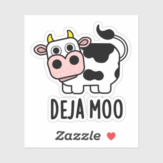 Deja Moo Funny Koe Pun Sticker (Vel)