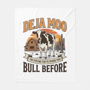 Deja Moo Grappige Koe Western Vintage Shirt Ontwer Fleece Deken