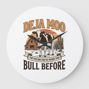 Deja Moo Grappige Koe Western Vintage Shirt Ontwer Grote Klok