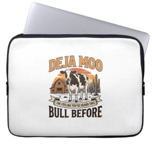 Deja Moo Grappige Koe Western Vintage Shirt Ontwer Laptop Sleeve