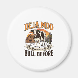 Deja Moo Grappige Koe Western Vintage Shirt Ontwer Magneet