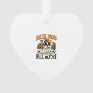 Deja Moo Grappige Koe Western Vintage Shirt Ontwer Ornament