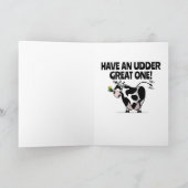 DeJa-Moo! Schattigee Cartoon Koe Happy Birthday Kaart (Binnen)