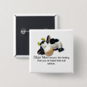 Deja Moo Vierkante Button 5,1 Cm (Voorkant /achterkant)