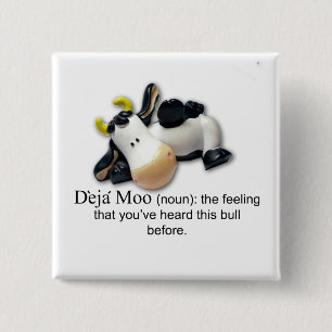 Deja Moo Vierkante Button 5,1 Cm