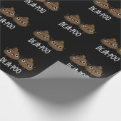 Deja Poo Funny Double Poop Pun Dark BG Cadeaupapier (Hoek)