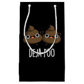 Deja Poo Funny Double Poop Pun Dark BG Klein Cadeauzakje (Voorkant)