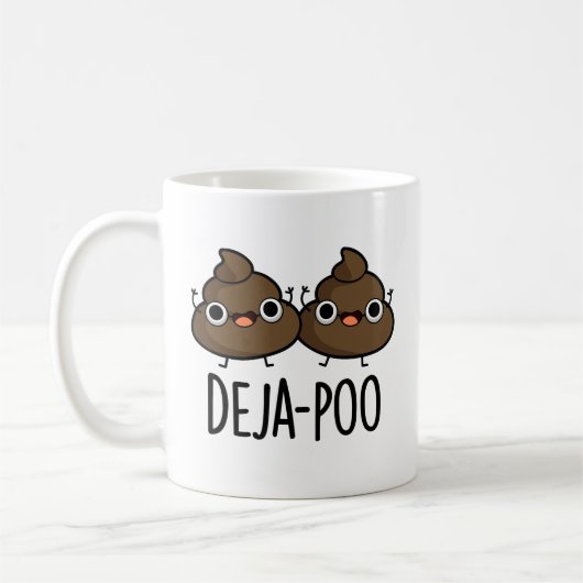 Deja Poo Funny Double Poop Pun Koffiemok (Links)