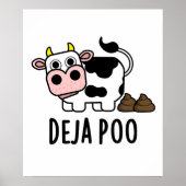 Deja Poo Funny Koe Poop Pun Poster (Voorkant)