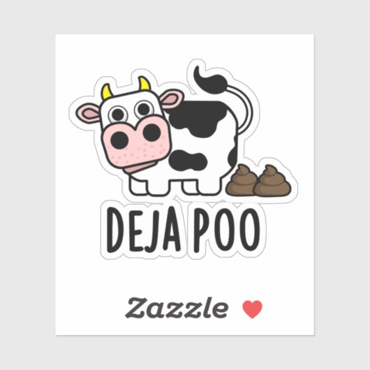 Deja Poo Funny Koe Poop Pun Sticker (Vel)