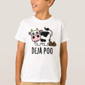 Deja Poo Funny Koe Poop Pun T-shirt (Voorkant)
