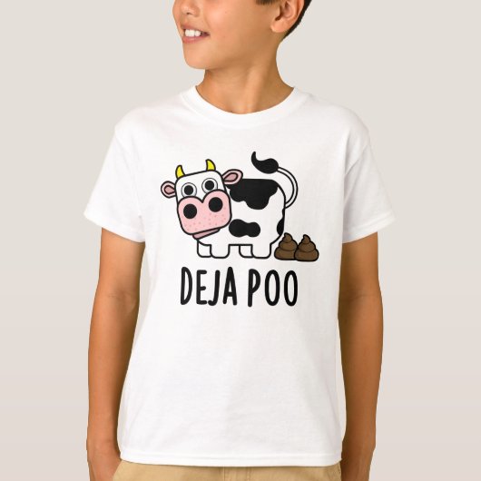 Deja Poo Funny Koe Poop Pun T-shirt (Voorkant)