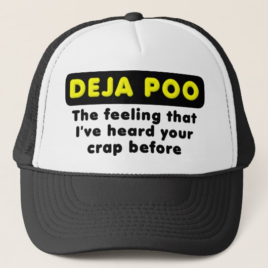 Deja Poo Grappige Bal Cap Hoed Trucker Pet (Voorkant)