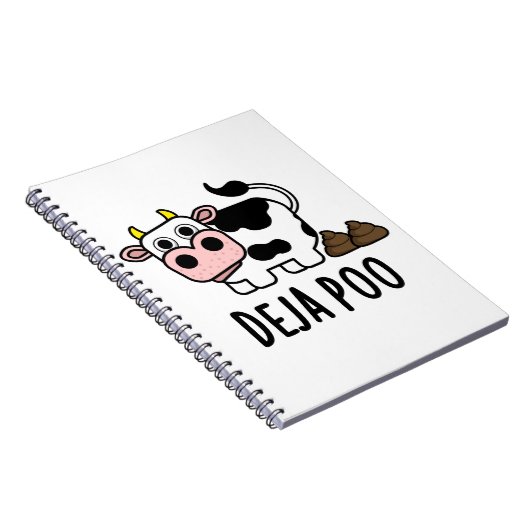 Deja Poo Grappige Koe Drol Pun  Notitieboek (Rechterzijde)