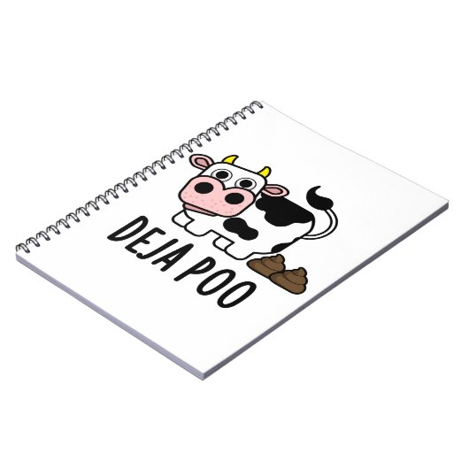 Deja Poo Grappige Koe Drol Pun  Notitieboek (Linkerzijde)