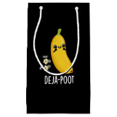 Deja-poot Funny Banana Double Fart Pun Dark BG Klein Cadeauzakje (Voorkant)