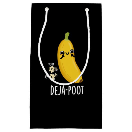 Deja-poot Funny Banana Double Fart Pun Dark BG Klein Cadeauzakje (Voorkant)