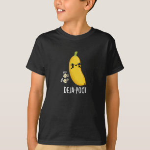 Deja-poot Funny Banana Double Fart Pun Dark BG T-shirt