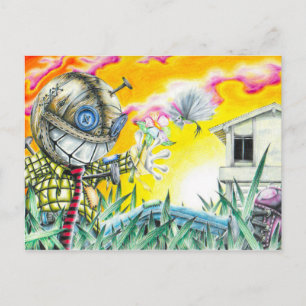 Deja Vudoo - Cute Colorful Pin Cushion Doll Art Briefkaart