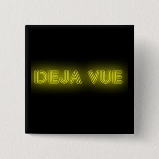 Deja Vue Badge Vierkante Button 5,1 Cm (Voorkant)