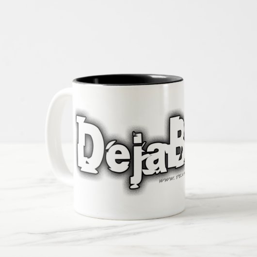DejaBrew Greyscale Logo Mok (Voorkant links)