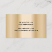 Dejay DJ Headphones Logo Moderne Gold Visitekaartje (Achterkant)