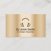 Dejay DJ Headphones Logo Moderne Gold Visitekaartje (Voorkant)