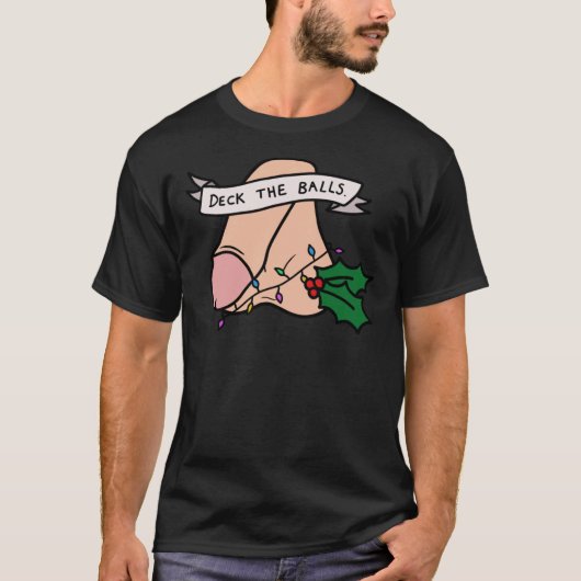 Dek de Balls grappig kerstjuweel Klassieke T-Sh T-shirt (Voorkant)