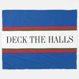 DEK DE HALLEN Blauw Rood Groen Witte Strepen Fleece Deken