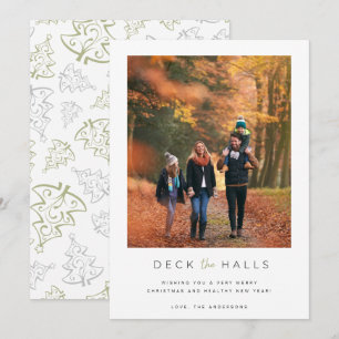 Dek de Halls Family Foto Kerstmis Feestdagenkaart