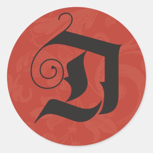 Dek de Halls Monogram D Kerstkalligrafie Ronde Sticker (Voorkant)
