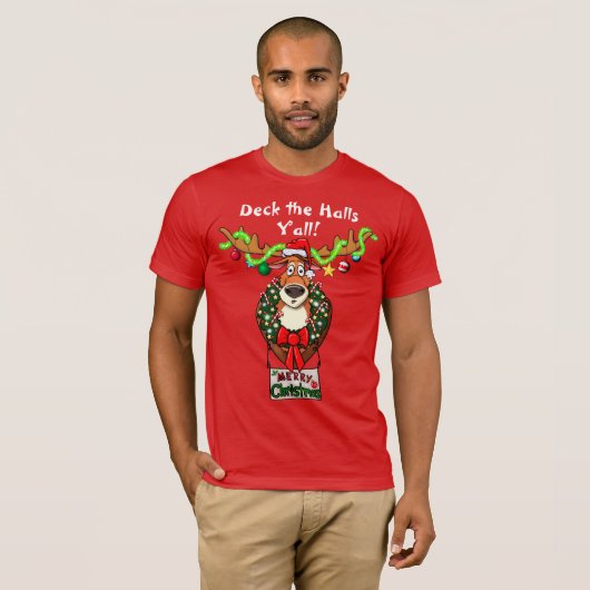 Dek de Halls Y'all Tacky Kerstmis T-Shirt (Voorkant volledig)