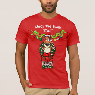 Dek de Halls Y'all Tacky Kerstmis T-Shirt