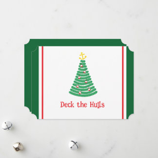 Dek de Hulls Nautical Pun Holiday Card White Feestdagenkaart