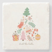 Dek de kerstboomdecoratie in de zalen stenen onderzetter (Voorkant)