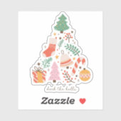 Dek de kerstboomdecoratie in de zalen sticker (Vel)