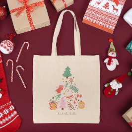 Dek de kerstboomdecoratie in de zalen tote bag