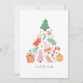 Dek de kerstboomdecoratie van de zalen feestdagenkaart (Voorkant)