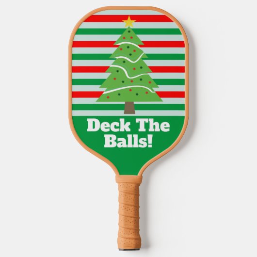 Dek de Kogels grappige kerstboomspelen Pickleball Paddle (Voorkant)