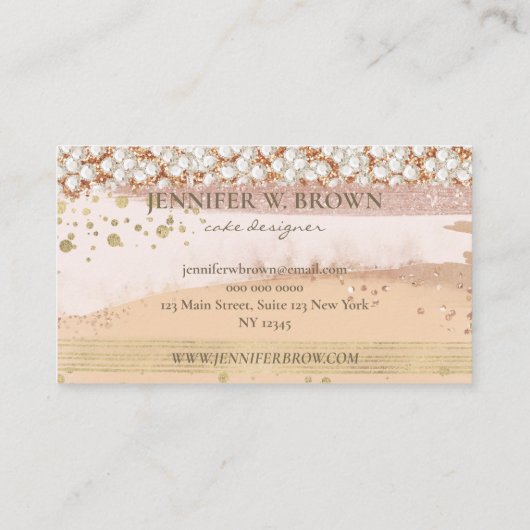 Dek de Logo van de Baker op Blush Pink Achtergrond Visitekaartje (Achterkant)