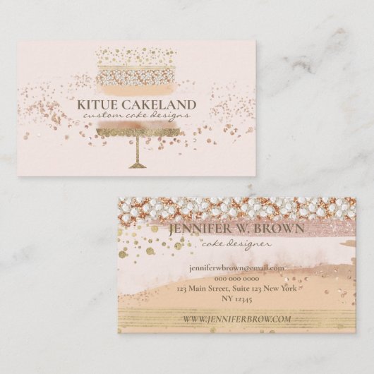 Dek de Logo van de Baker op Blush Pink Achtergrond Visitekaartje (Voorkant / Achterkant)