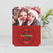 Dek de Monogrammed Holiday Foto van de Halls Feestdagenkaart (Staand voorkant)