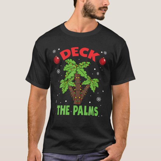 Dek de palmboom licht kerstmantel K T-shirt (Voorkant)