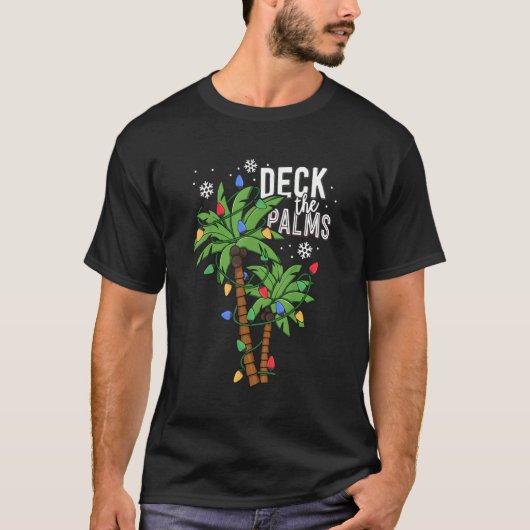 Dek de palmen tropische Hawaii palmboom lichten T-shirt (Voorkant)