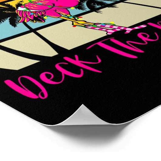 Dek de palmpalmpalmboom met kerstmis poster (Hoek)