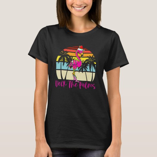 Dek de palmpalmpalmboom met kerstmis t-shirt (Voorkant)